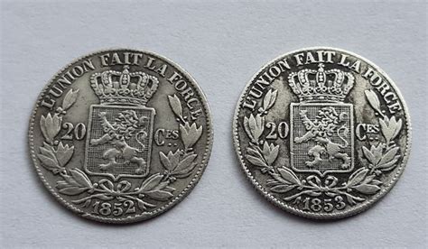 belgium  centimes   leopold  silver catawiki