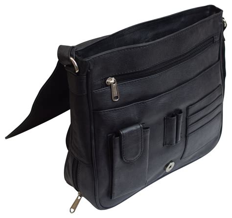genuine leather womens multi pocket design cross body bag purse black  ladies walmartcom