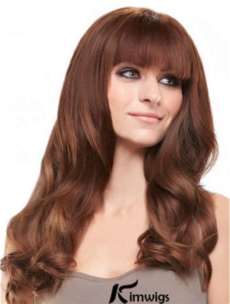 auburn long beautiful straight with bangs lace wigs