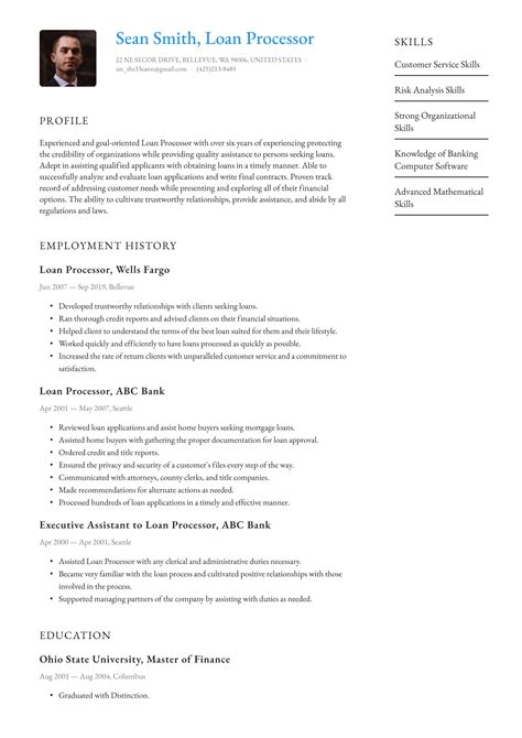 loan processor resume examples writing tips  resumeio