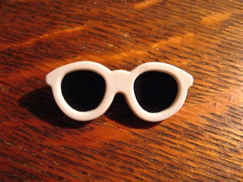 Sunglasses Lapel Pin Vintage 1980 S White Eyeglasses