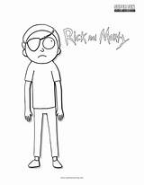 Morty Coloring Rick Pages Evil sketch template