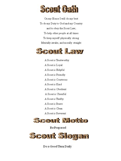 scout oath printable