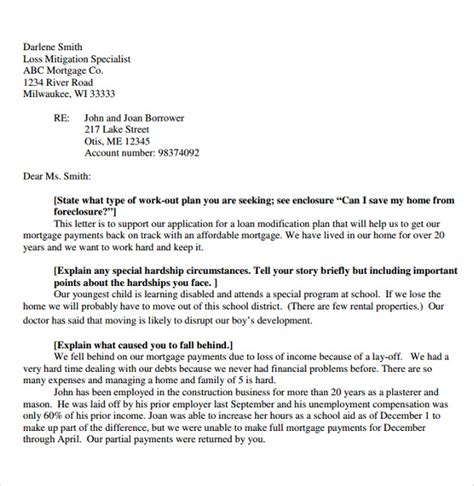 sample financial hardship letter templates   ms word