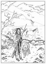Coloring Native Adult American Americans Draw Pages Adults Indians sketch template