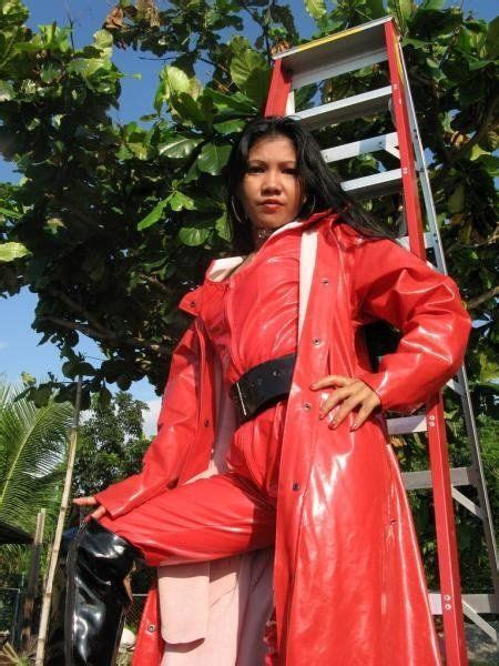 Red Pvc Raincoat Rainwear Girl Red Raincoat Mackintosh Raincoat