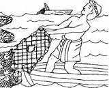 Pesca Milagrosa Pescadores Cristianos Babel Cristianas sketch template