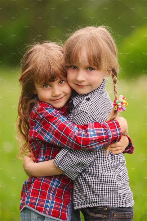 girls hugging    featuring  beautiful  children