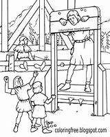 Medieval Drawing Coloring Pages Printable Stocks Castle Pillory Ages Dark Drawings Getdrawings Color Kids sketch template