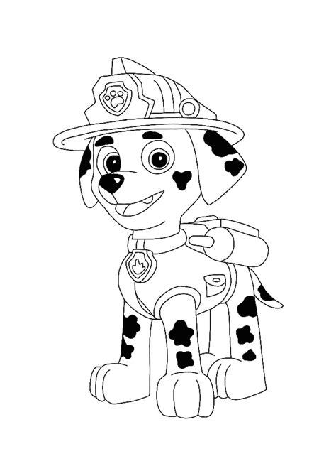 paw patrol marshall pages coloring drawing super pup mighty pups