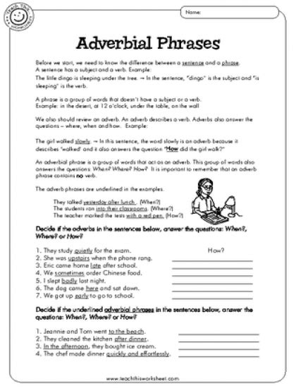 adverbial phrases adverbial phrases education quotes  teachers
