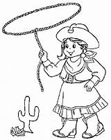 Lasso Roundup Western Cowgirls Cowboys Vaqueros Getcolorings sketch template