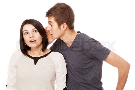 Young Couple Gossiping Stock Image Colourbox
