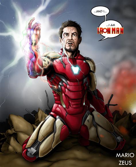 iron man snapping  fingers  fanart    month hope