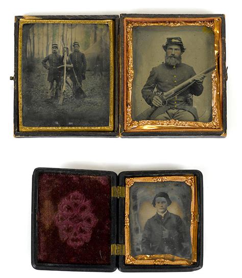 bonhams a group of three tintypes of civil war soldiers