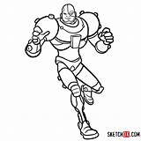 Cyborg Coloring sketch template