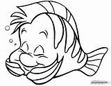 Flounder Ariel Disneyclips Colorare Dorme Picturethemagic Sirenetta sketch template