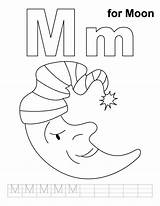 Coloring Moon Letter Pages Festival Preschool Alphabet Kids Handwriting Printable Mm Practice Disney Worksheets Color Sheet Sheets Letters Monkey Geography sketch template