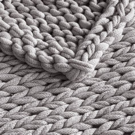 handmade grey chunky cable knit throw blanket  handmade chunky
