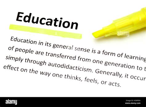 definition  education stock photo alamy