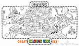 Coloring Book Road Roads Crossings Cars Great Big sketch template