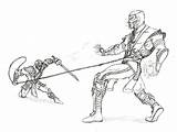 Mortal Kombat Scorpion Coloring4free Combat Elder Designlooter Getdrawings sketch template