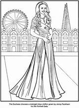 Coloring Pages Kate Publications Dover Royalty Book Eileen Fashions Rudisill Miller Duchess Cambridge Royal Coloriage sketch template