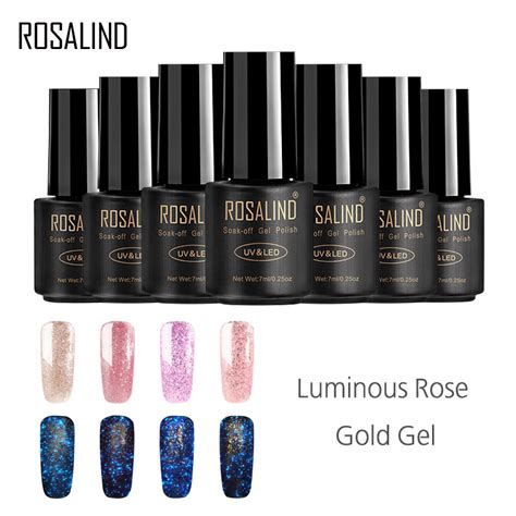 Rosalind Gel 1s Gel Nail Polish Luminous Effect Rose Gold Gel Varnish