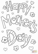 Mothers Coloring Happy Pages Doodle Mother Printable Supercoloring Sheets Cards Print Colouring Color Kids Card Malvorlagen Template Drawing Druckbare Kostenlose sketch template