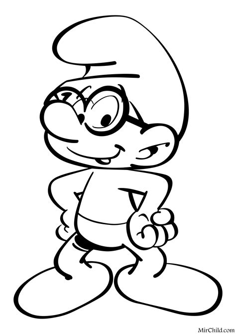 brainy smurf coloring page coloring pages images   finder