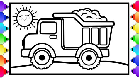 toy dump truck coloring  drawing  kids dump truck coloring