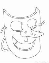 Mask Coloring Witch Pdf Print Kinderart Size sketch template