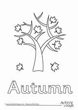 Autumn Tracing Fall Word Worksheets Finger Handwriting Trace Tree Seasons Leaves Activity Trees Printables Colour Become Member Log Activityvillage Village sketch template