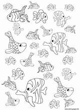 Coloring Fishes Little Pages Printable Adult Color Cute Simple Pisces Kids Print Fish Drawing Water Worlds Adults Book Disney Colorings sketch template