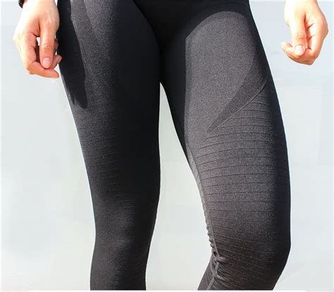 Nylon Spandex Seamless Leggings Yoga Pants Seamlees Workout Women Gym