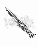 Knife Switchblade Vectorgenius sketch template
