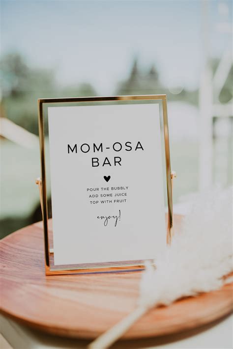 momosa bar sign printable mimosa bar sign minimalist baby shower