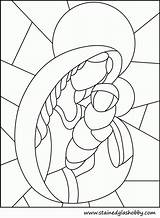 Stained Glass Coloring Jesus Mary Window Pages Holy Patterns Pattern Outline Vidrieras Nativity Christmas Santa Template Quilt Mother Stain Stainedglasshobby sketch template