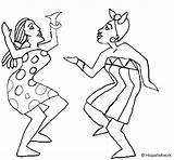 Dancing Coloring Women Para Africana Colorir Dança Desenho Pages Desenhos Coloringcrew Afro Cultura Sheets Color Imagens Educação African Arte Páginas sketch template