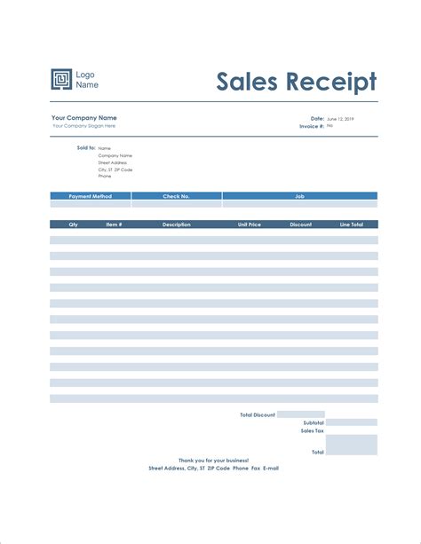 microsoft office receipt template   template