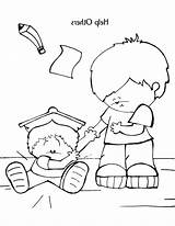 Coloring Helping Pages Others Serving Children Kids Color Getcolorings Printable Getdrawings sketch template