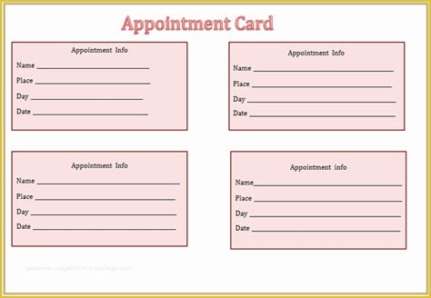 appointment form template     blank printable appointment