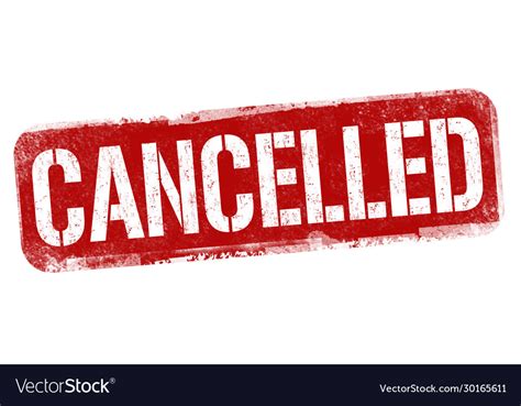 cancelled sign  stamp royalty  vector image