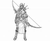 Character Atlantica Coloring Pages Archer Monk Male sketch template