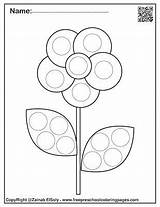Flower Preschool Printables Dots Book sketch template