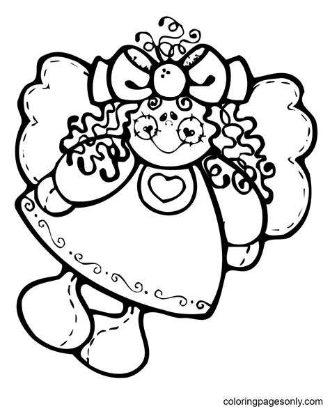 christmas angel doll coloring page  printable coloring pages