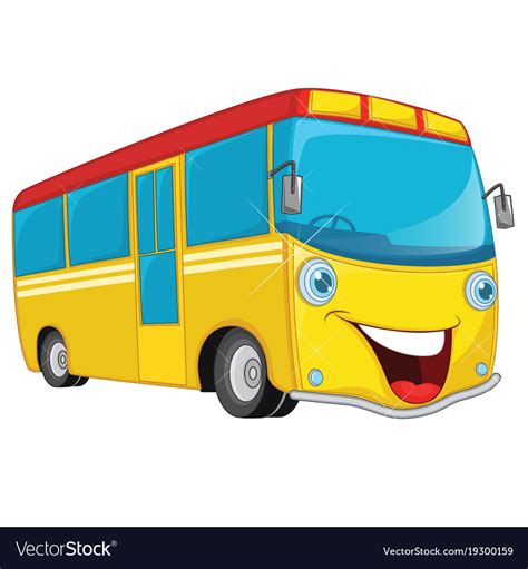 Cartoon Bus Royalty Free Vector Image Vectorstock