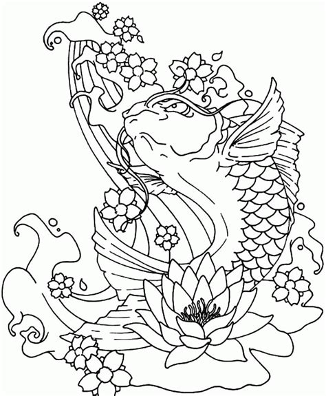 coloring sheet koi fish coloring page pics colorist