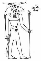 Gods Egizie Khnum Divinità Egitto Coloringhome Piramidi Hieroglyph sketch template