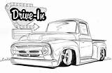 Ford Drawings Car Lowrider Coloring Trucks Drawing Truck Pages Cars 1956 Cool Custom Old Pickup Hot Nathan Miller Rod Chevy sketch template